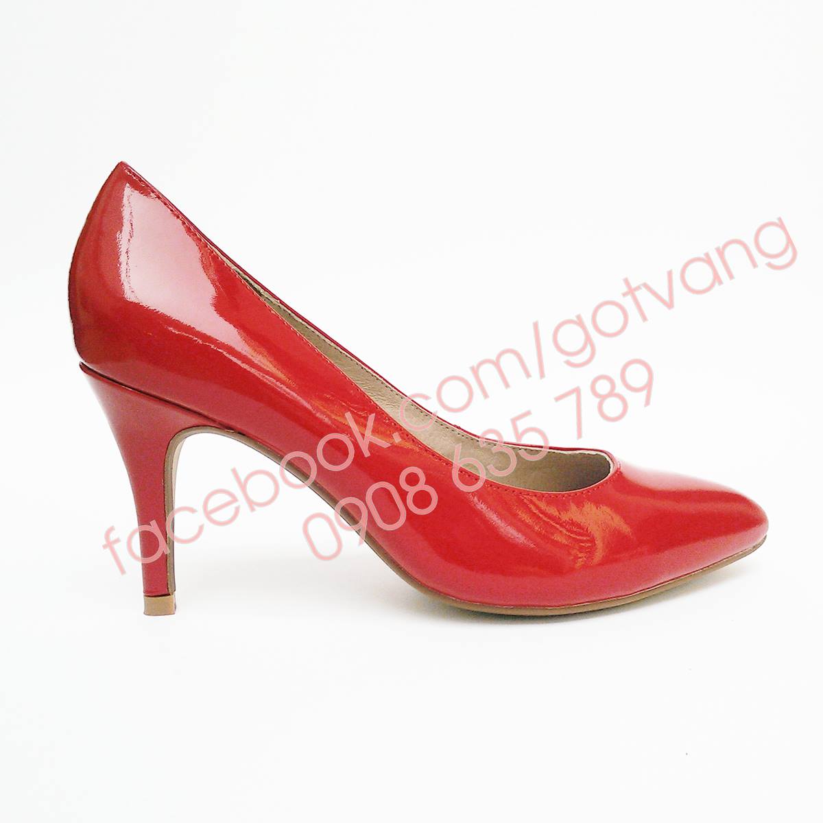 GIÀY CAO GÓT MŨI NHỌN DA BÒ BÓNG - GV404R