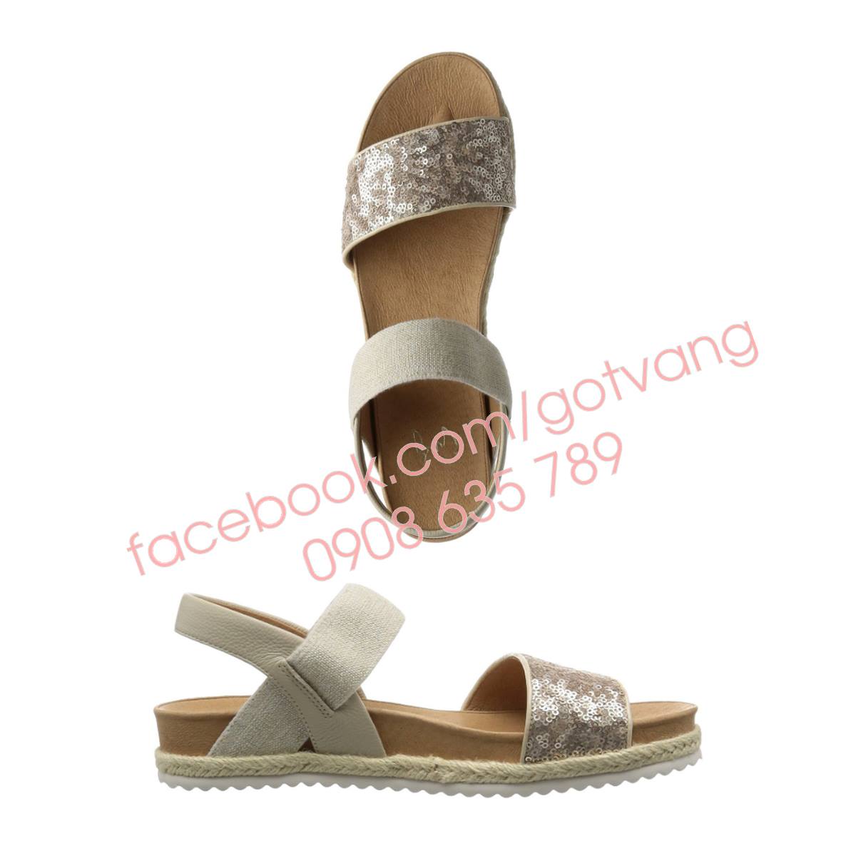 SANDAL DA ĐÍNH HẠT KIM SA XUẤT NHẬT - BẠC