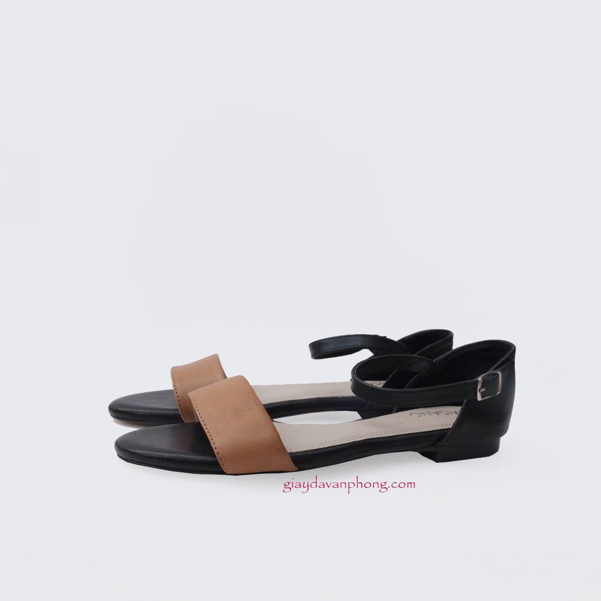 GIÀY SANDAL DA QUAI NGANG - NÂU