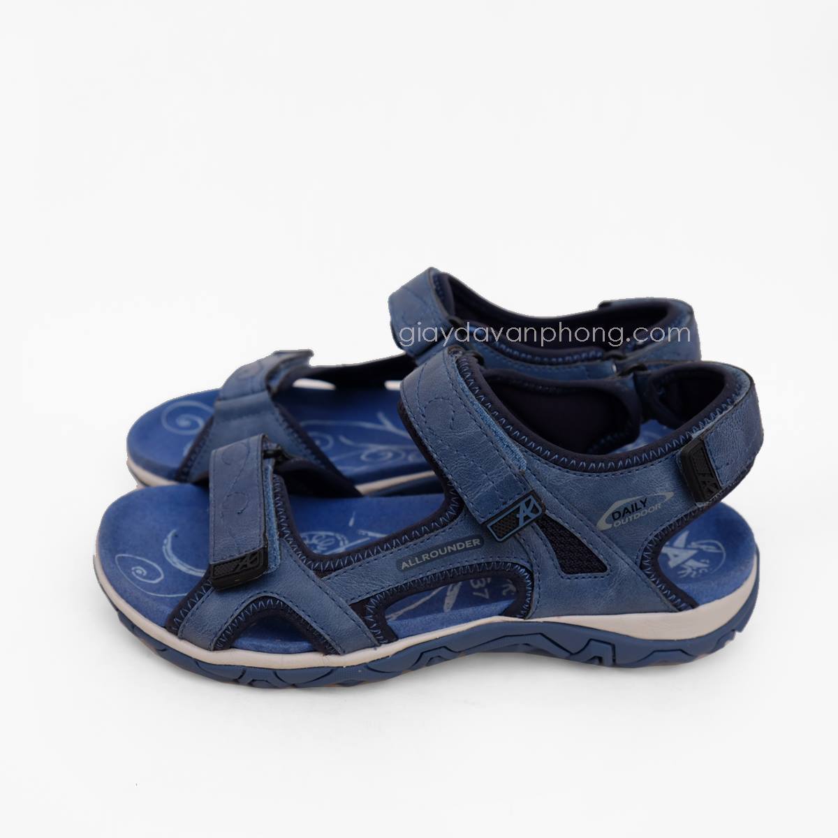 GIÀY SANDAL DA QUAI NGANG - XANH