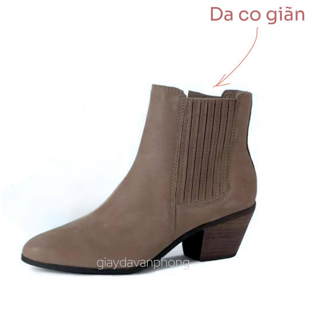 Boots cổ lửng da thật Fryer cổ thun + khóa