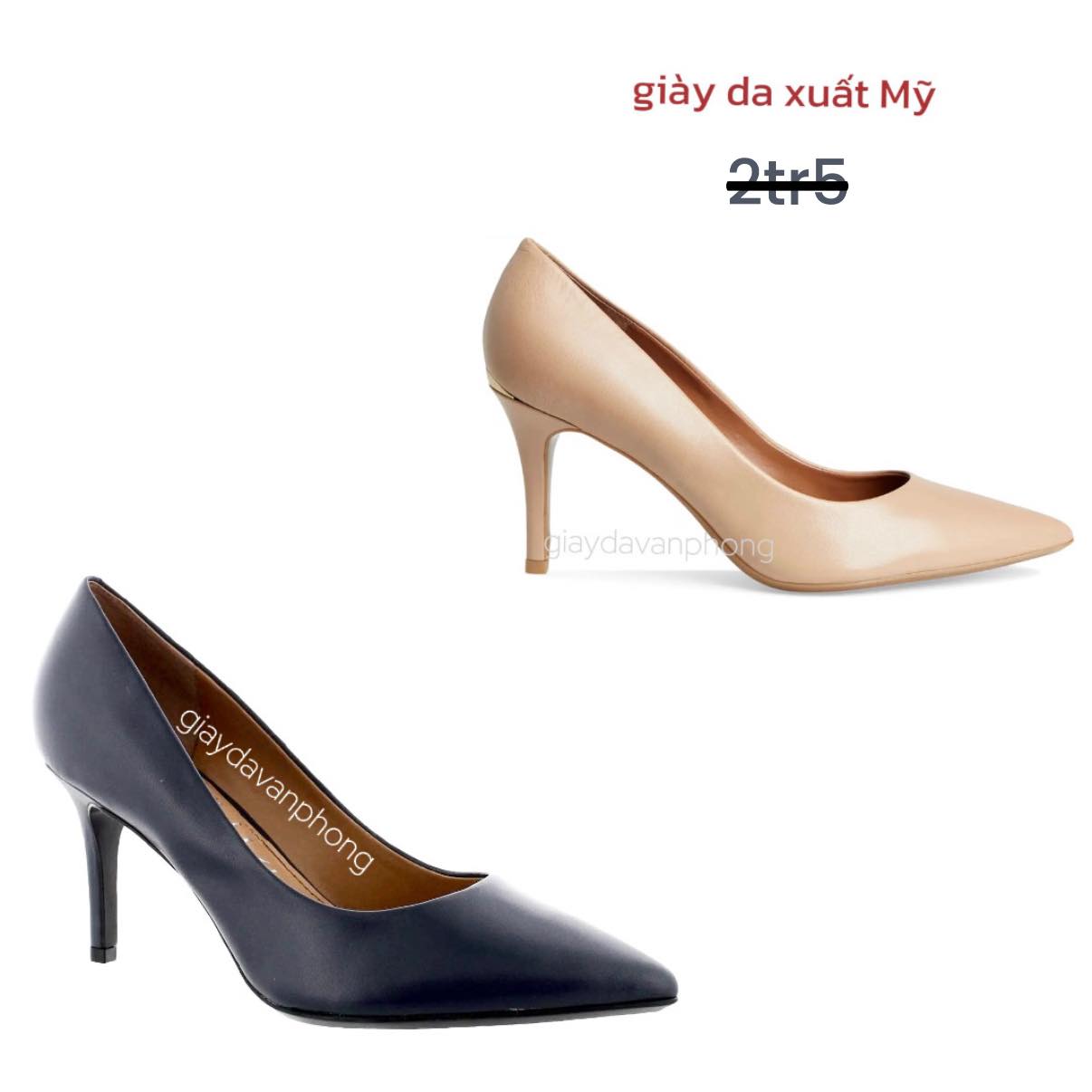 Giày mũi nhọn da thật Calvin Klein