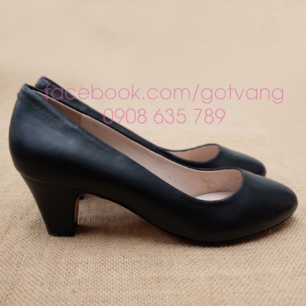 GIÀY DA CỪU MŨI TRÒN GÓT BỌC DA TẦNG - GV335B