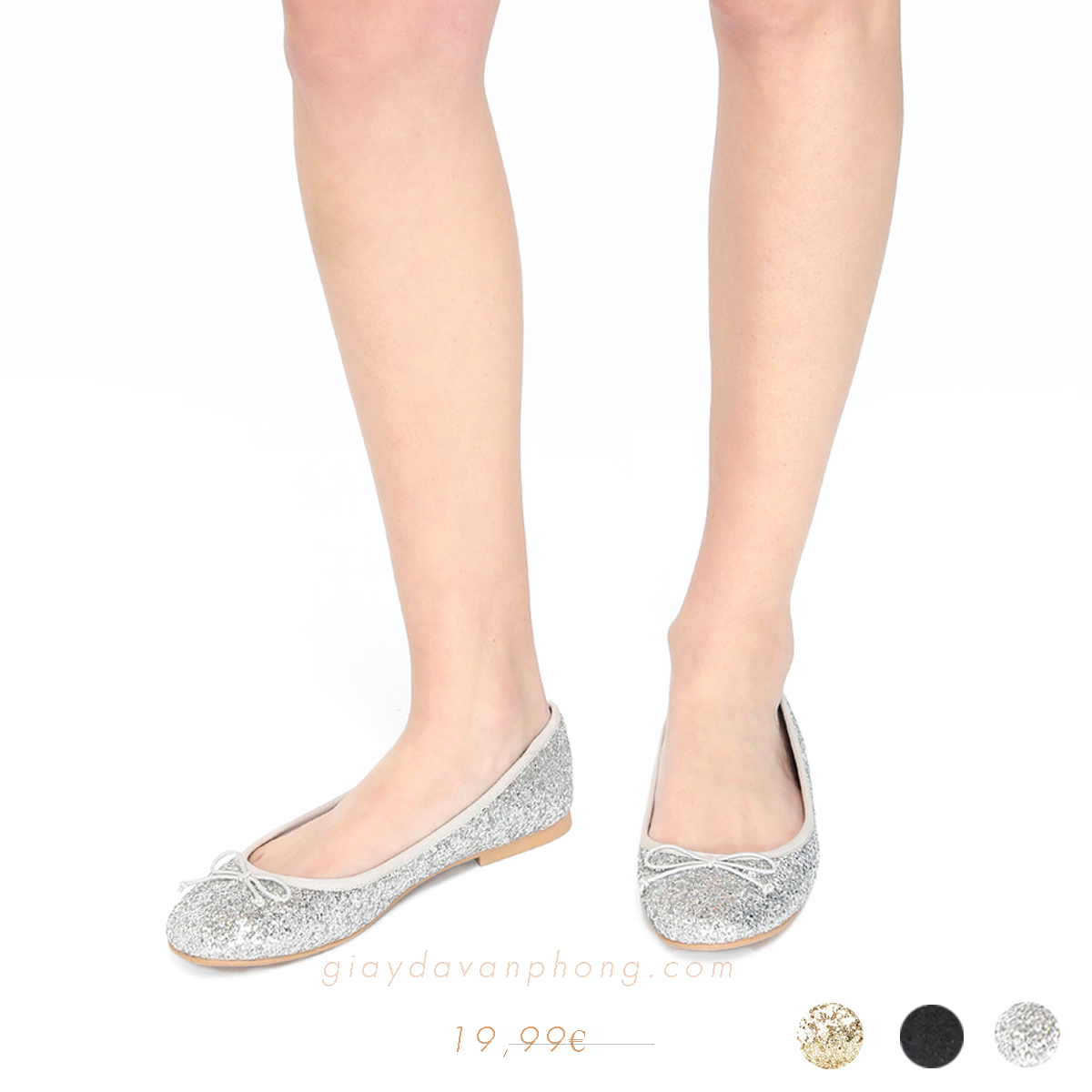 GIÀY BÚP BÊ KIM TUYẾN BẠC - BB14SL