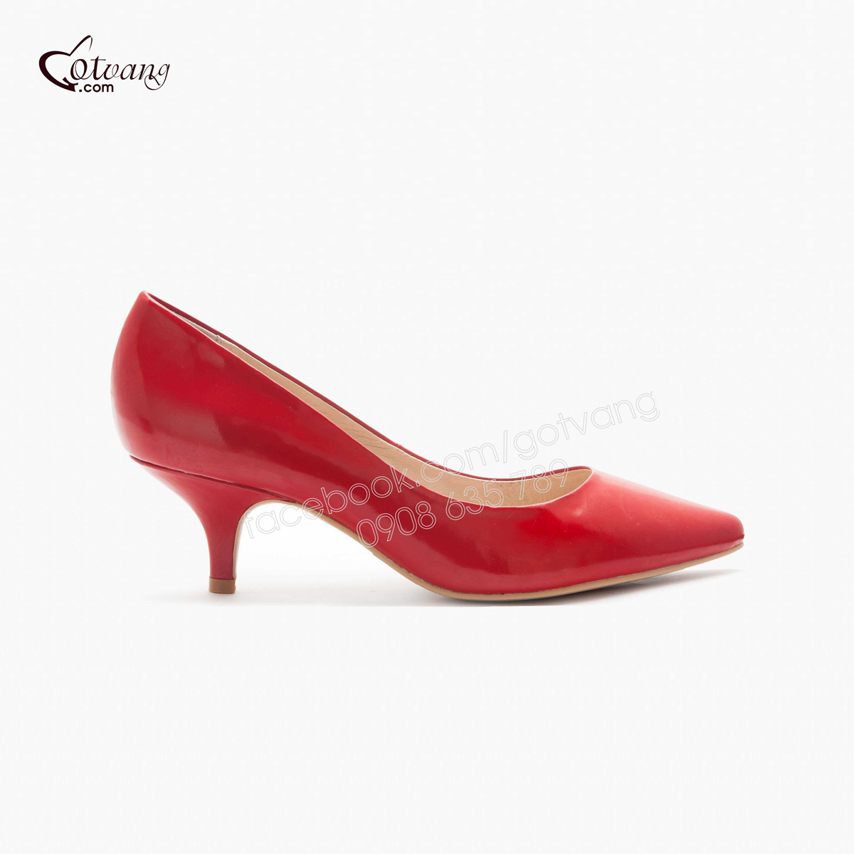 Giày gót nhọn mũi nhọn kitten heels xuất xịn - GV158RP