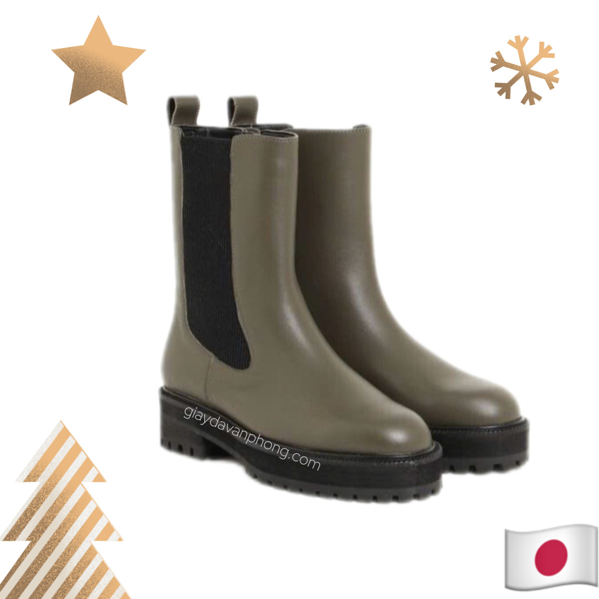 GIÀY BOOTS CỔ LỬNG ĐẾ CHUNKY