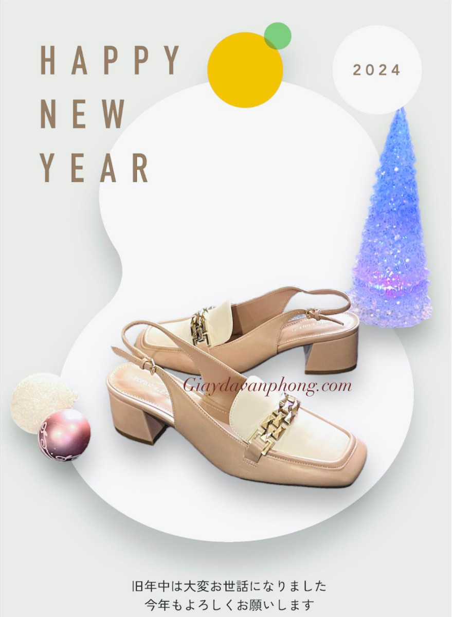 SLINGBACK MŨI VUÔNG PHỐI KHÓA XÍCH 