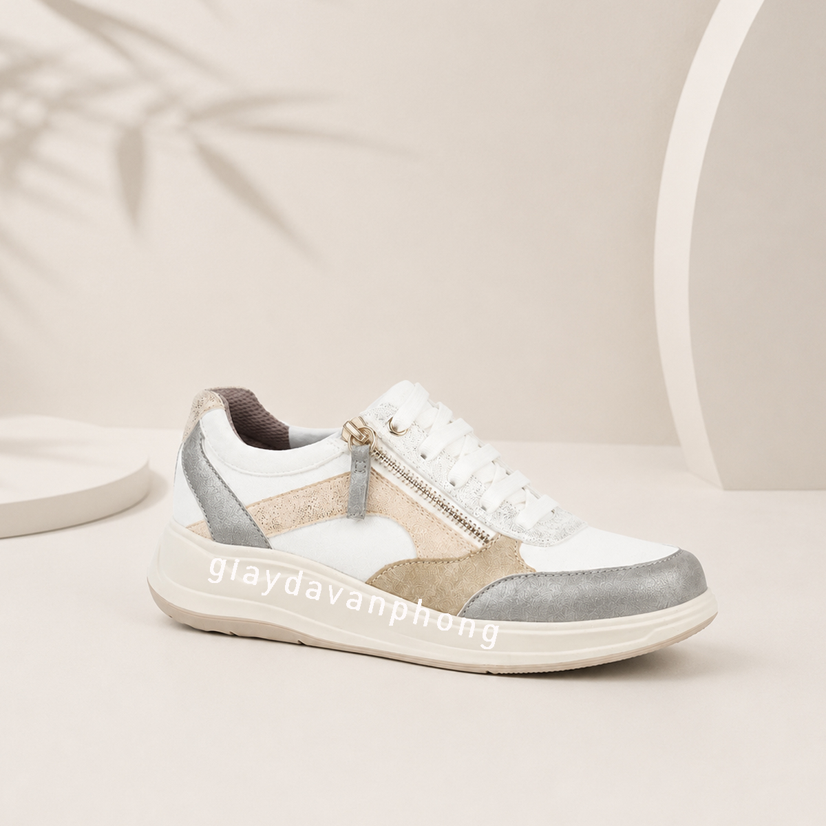 Giày thể thao sneaker có khóa kéo bên hông đế đệm siêu nhẹ của Mỹ 