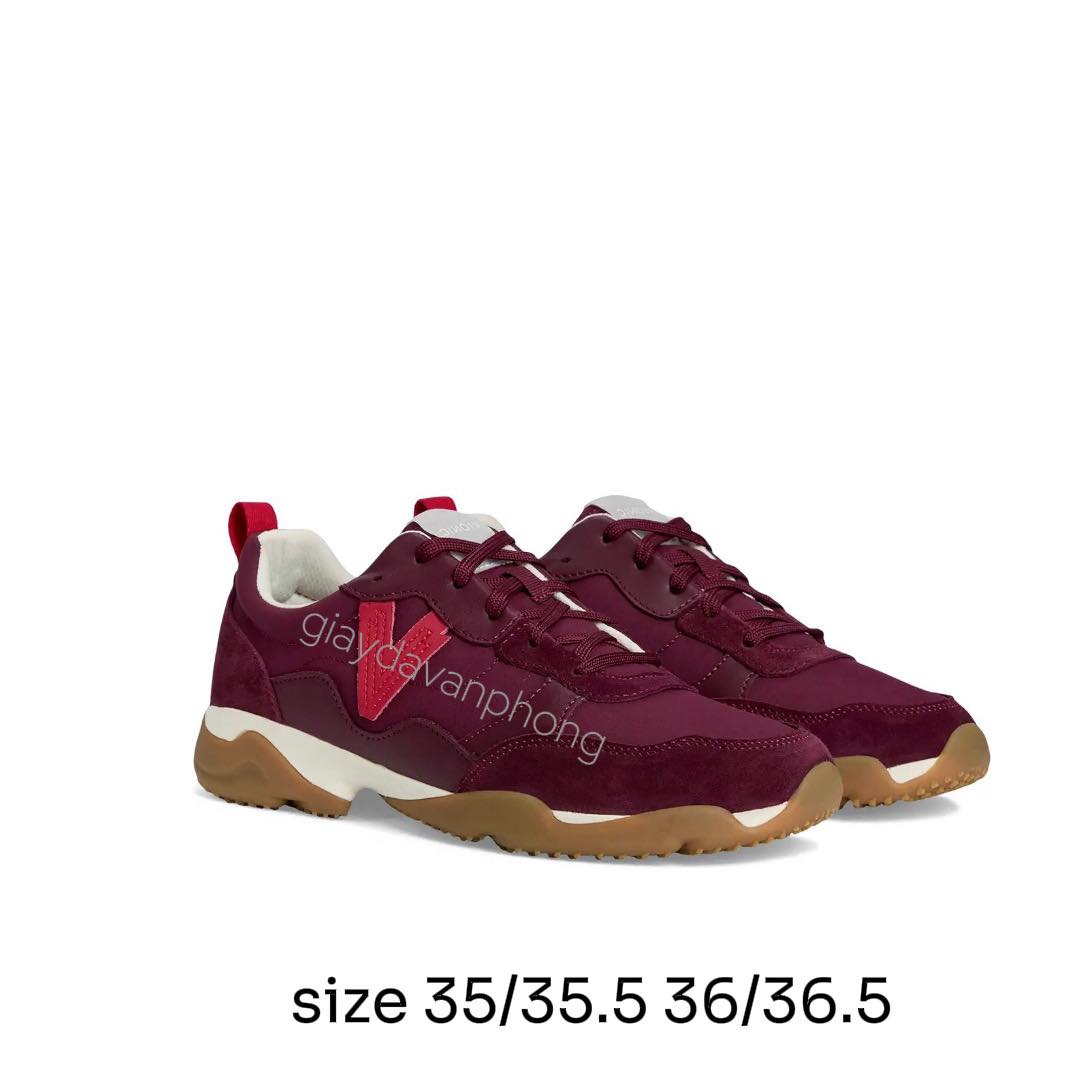 Giày thể thao sneaker phối da lộn cổ đế đệm nâng đỡ bàn chân