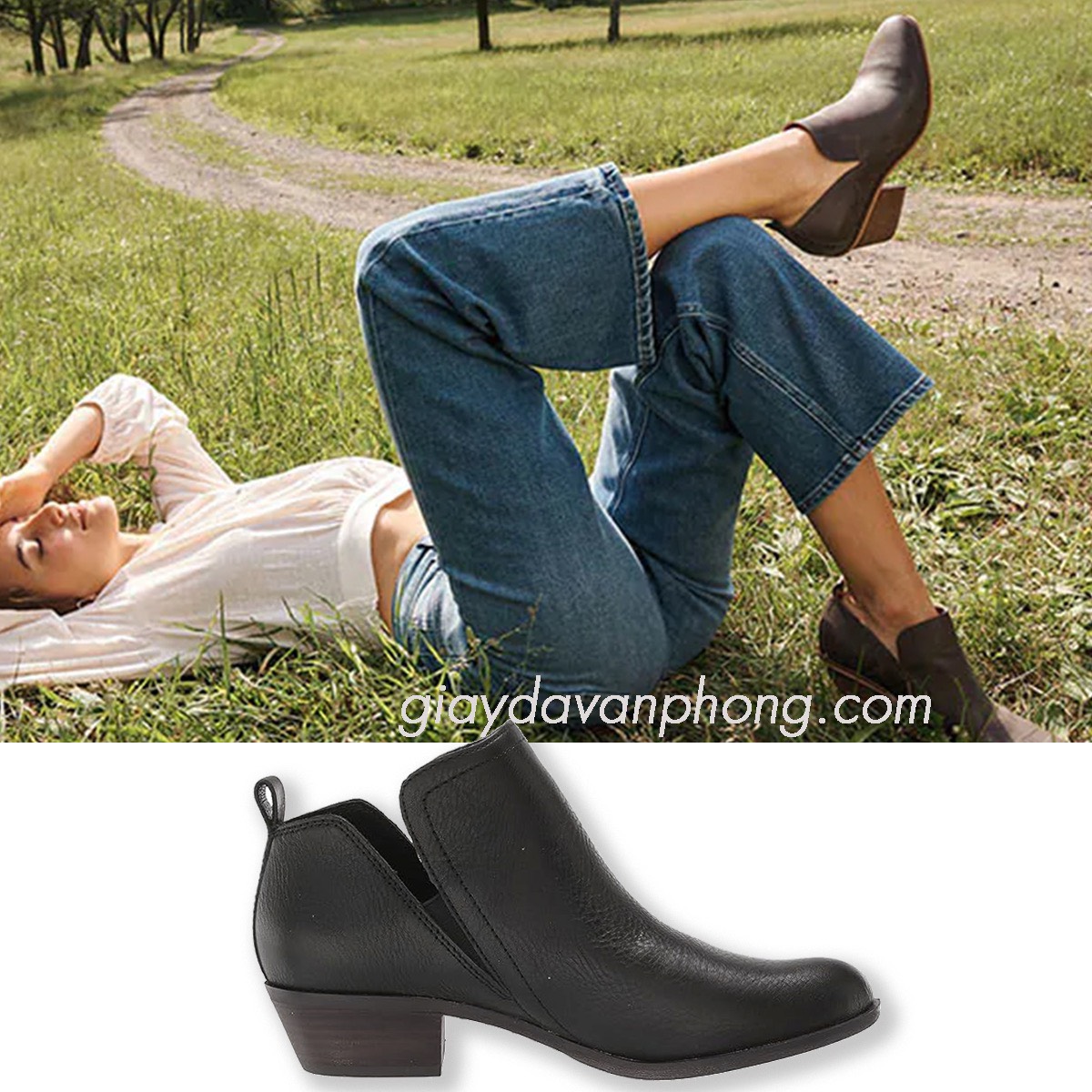 GIÀY BỐT CỔ CHỮ V DÂY THUN CO DÃN
